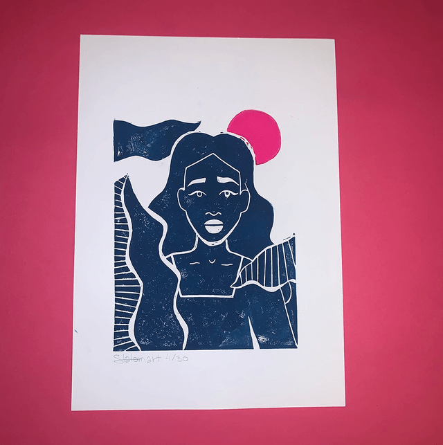 Linogravure A4 édition limitée "Lost in nature" 