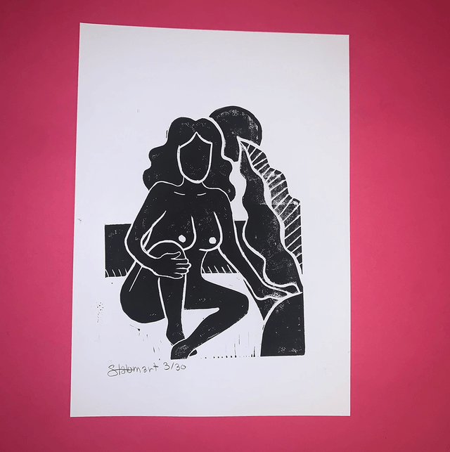 Linogravure A4 édition limitée "Amour de soi" 