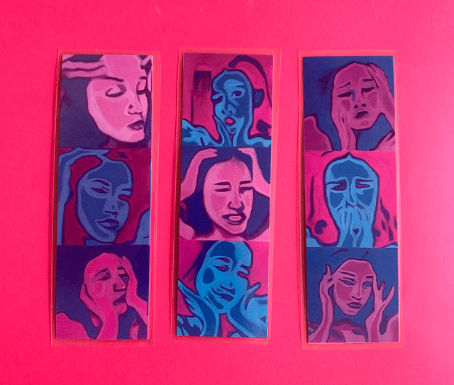 Marque page imprimé et plastifié - tirage d'oeuvre "Palette"