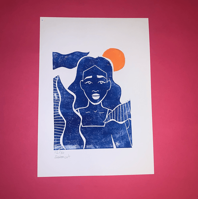 Linogravure A4 édition limitée "Lost in nature" 