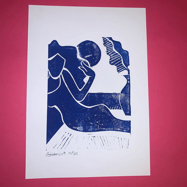 Linogravure A4 édition limitée "Douce soirée" 