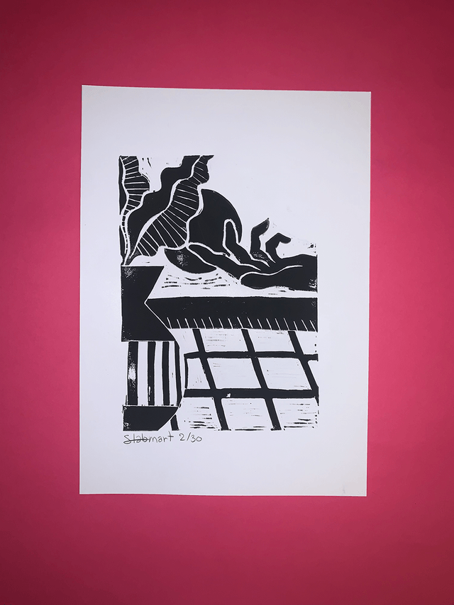 Linogravure A4 édition limitée "Délicatesse" 