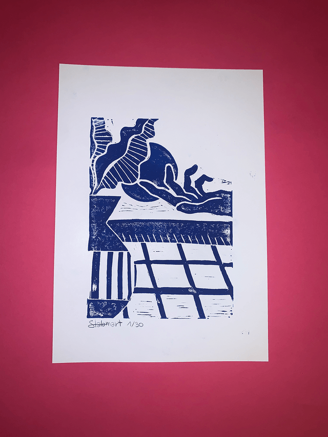 Linogravure A4 édition limitée "Délicatesse" 