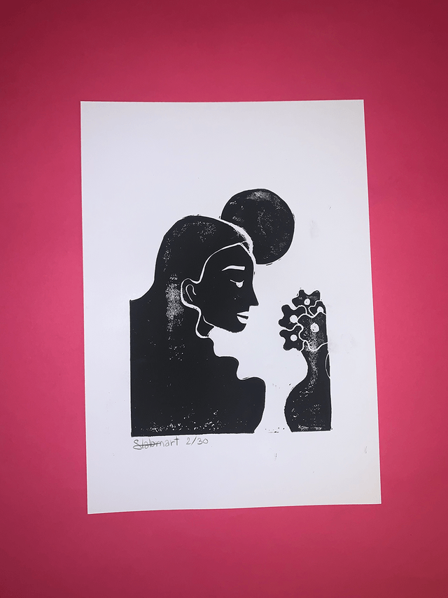 Linogravure A4 édition limitée "Parfum"