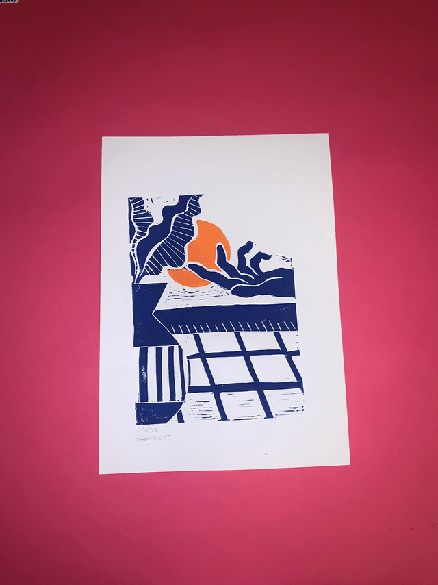 Linogravure A4 édition limitée "Délicatesse" 