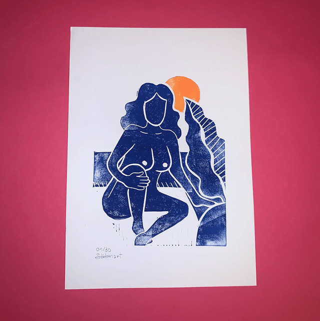 Linogravure A4 édition limitée "Amour de soi" 