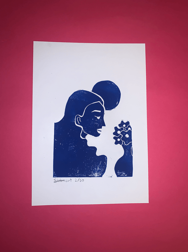 Linogravure A4 édition limitée "Parfum"