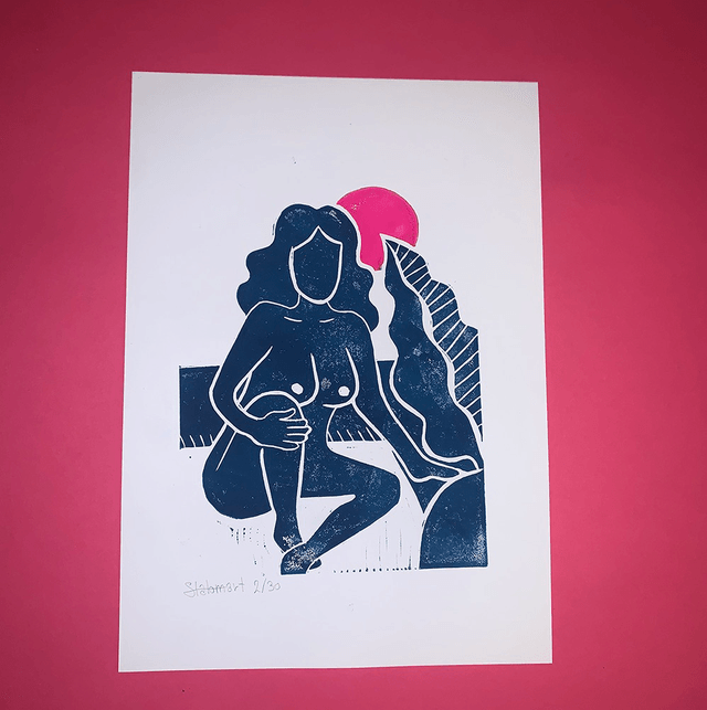 Linogravure A4 édition limitée "Amour de soi" 