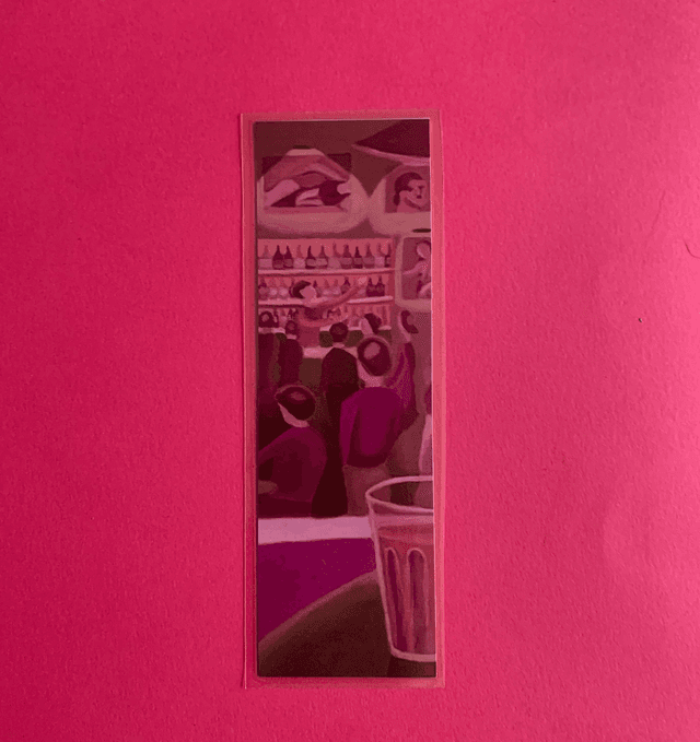 Marque page imprimé et plastifié - tirage d&#039;oeuvre &quot;Bar ambiance&quot;