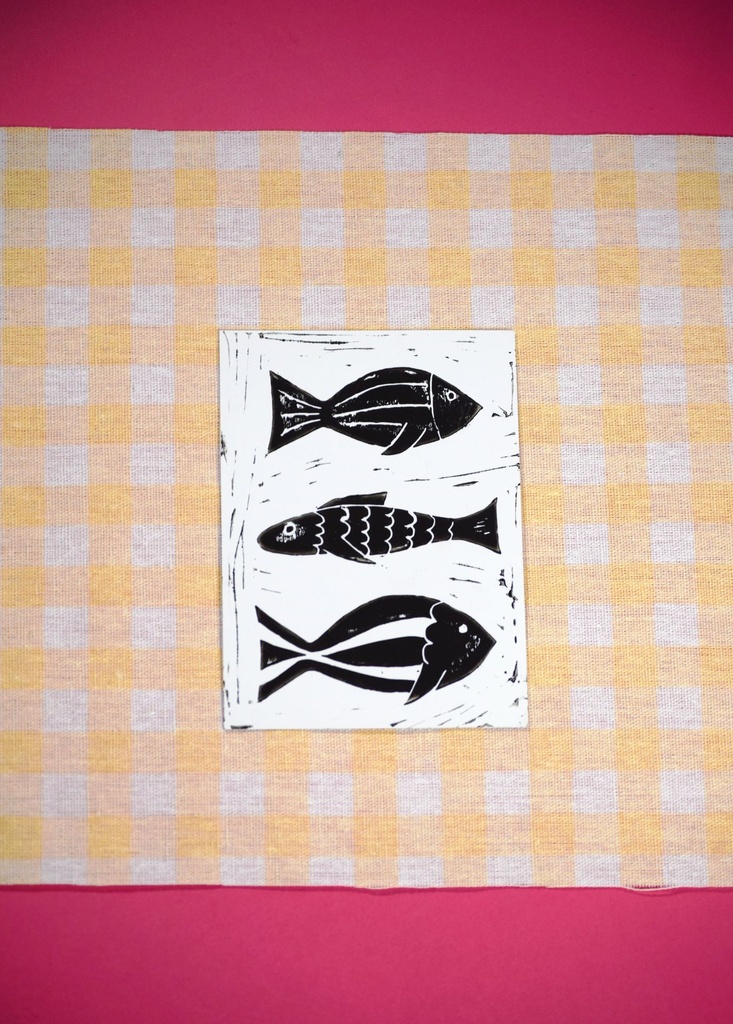 [CARTELINOB5] Carte Lino - Poissons