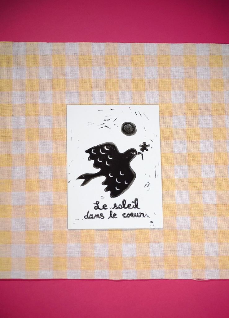 [CARTELINOB4] Carte Lino - Oiseau