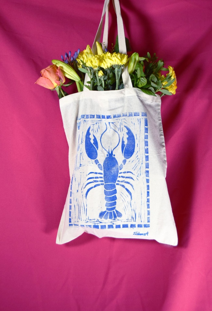 [TOTEBAG3A] Tote bag - Homard (Bleu)